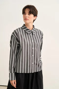 Black Striped Poplin Shirt