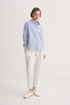 Ecru Striped Poplin Shirt