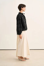 Black Floral Broderie Blouse