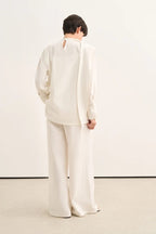 Ecru Organic Cotton Belted Blouse