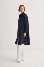 Navy Poplin Long Shirt