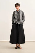 Black Striped Poplin Shirt