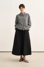 Black Striped Poplin Shirt