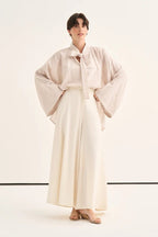 Ecru Flared Trousers Skirt