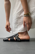 Black slippers