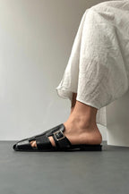 Black slippers