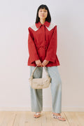 Red Collar Detail Jacket