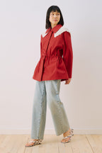 Red Collar Detail Jacket