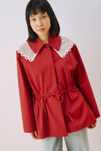 Red Collar Detail Jacket