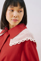 Red Collar Detail Jacket