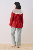 Red Collar Detail Jacket