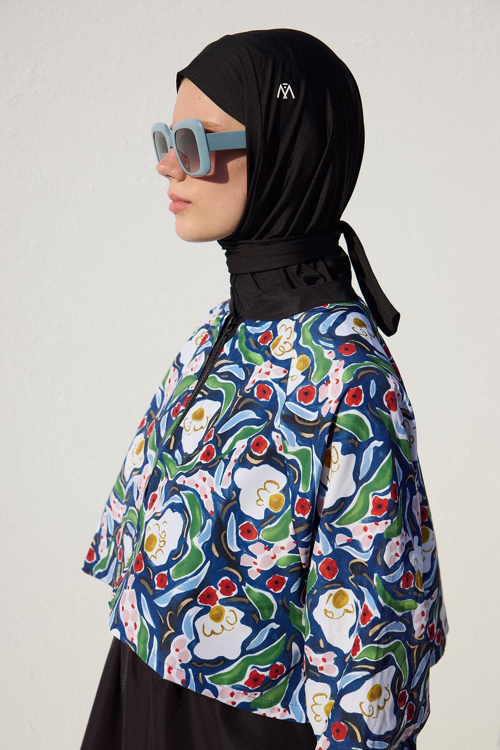 Windbreaker 3-piece hijab swimsuit set multi color