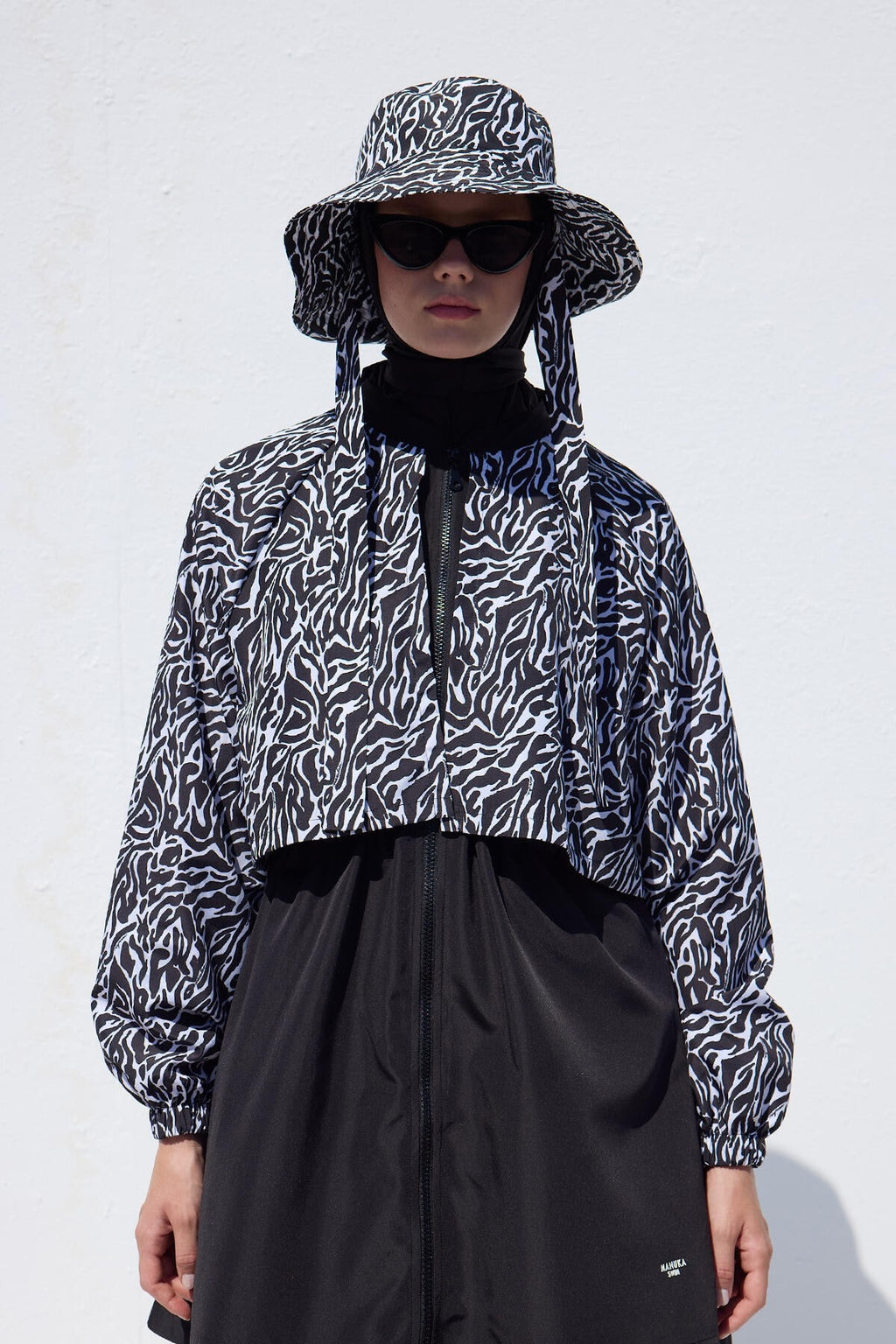 Windbreaker 3-piece hijab swimsuit set zebra