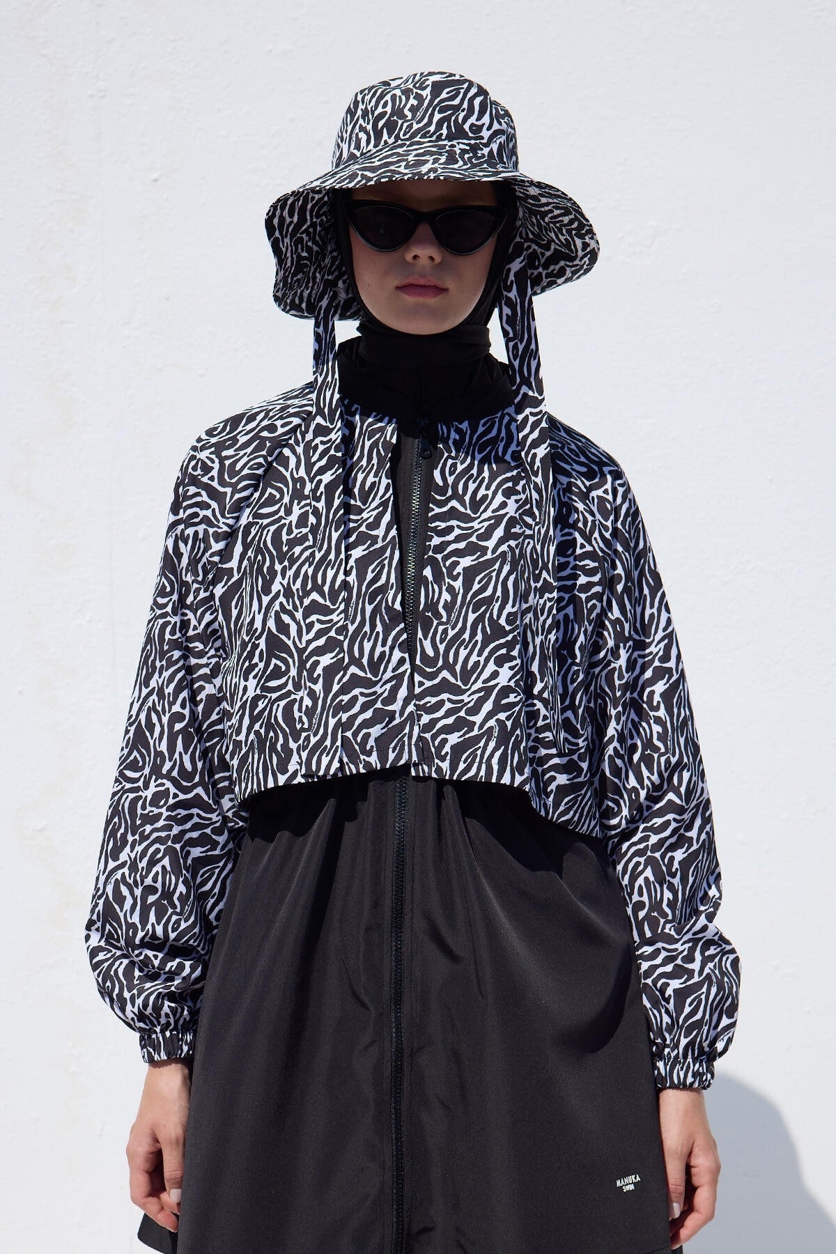 Windbreaker 3-piece hijab swimsuit set zebra
