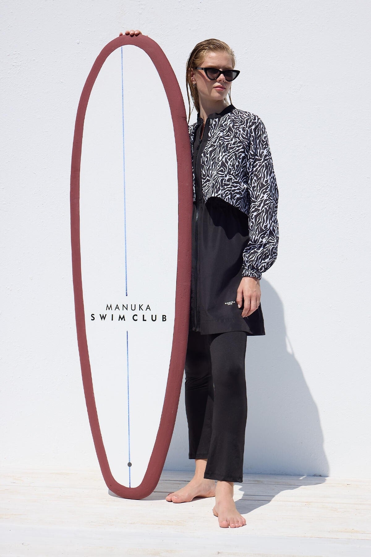 Windbreaker 3-piece hijab swimsuit set zebra