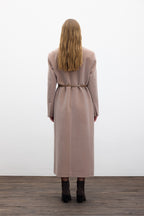 Belted long cachet coat mink
