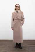 Belted long cachet coat mink