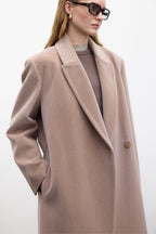 Belted long cachet coat mink