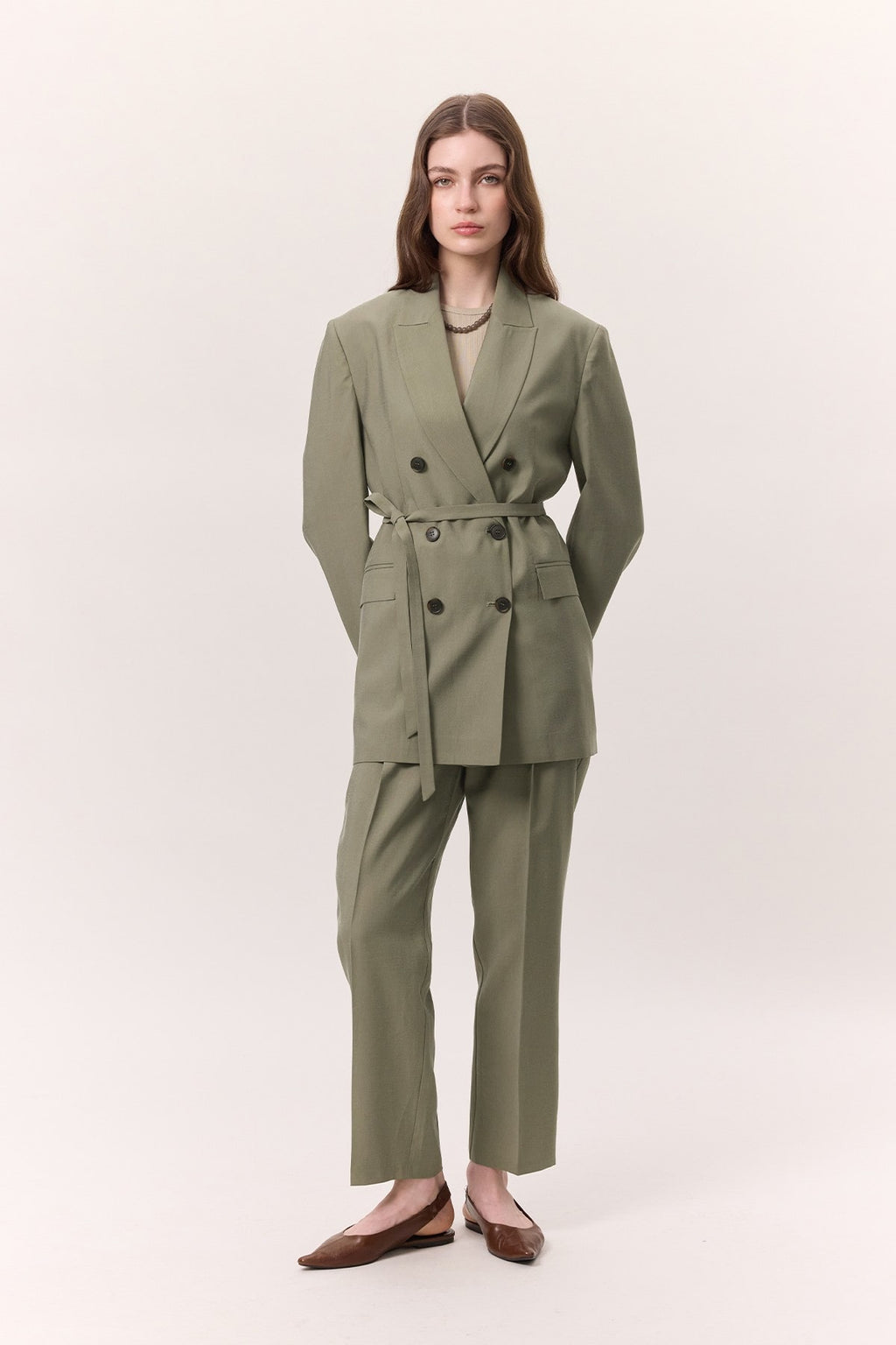 Tencel sage green suit