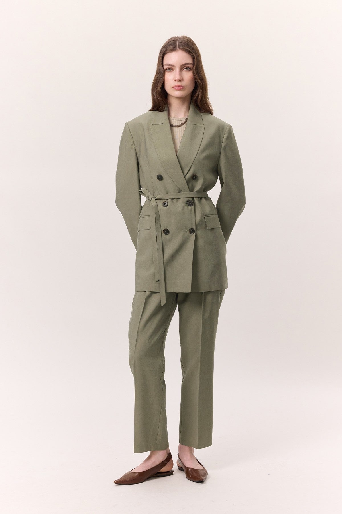 Tencel sage green suit