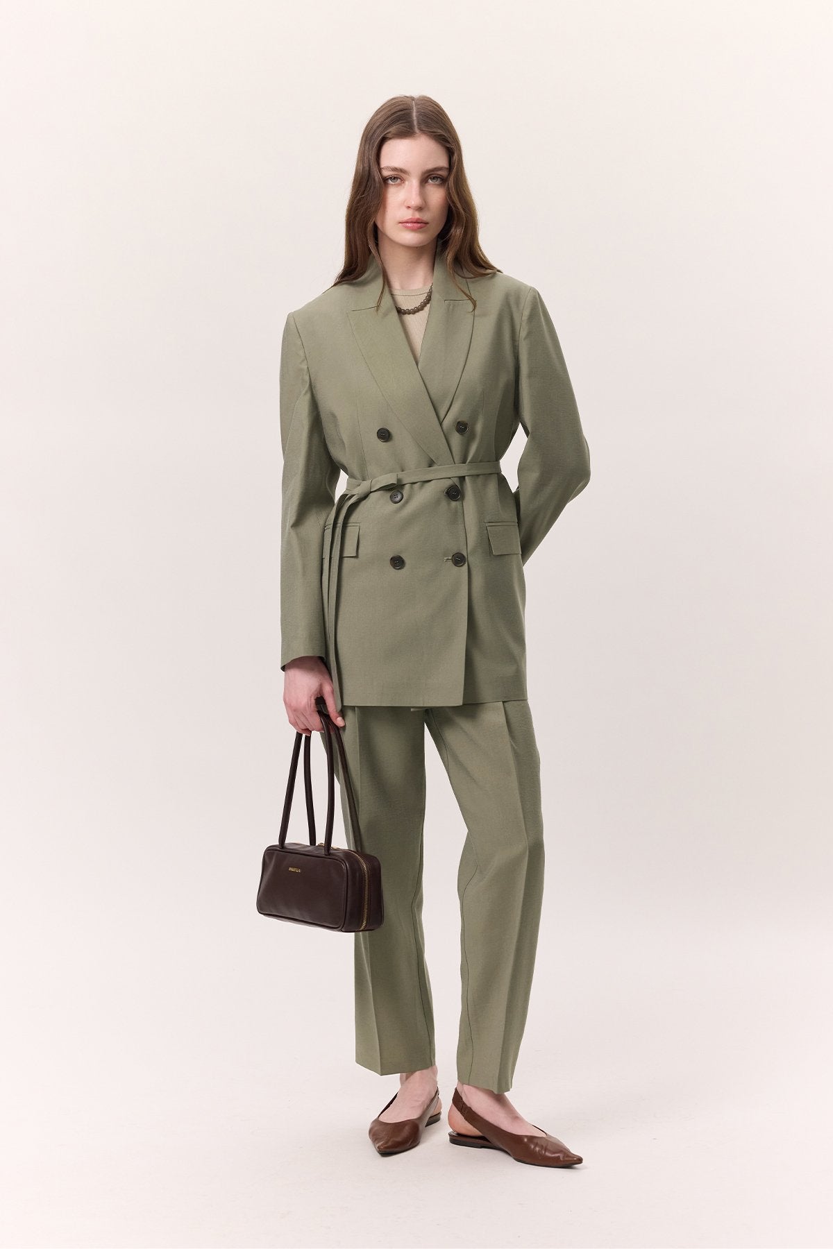 Tencel sage green suit