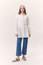 Belt detail tunic ecru