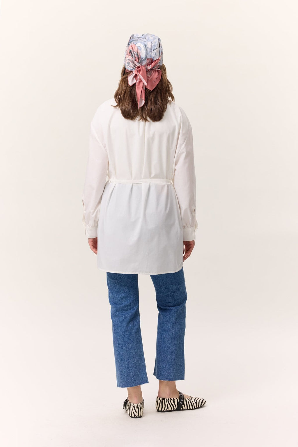 Belt detail tunic ecru