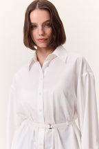 Belt detail tunic ecru