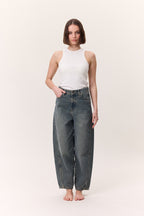 Baggy Fit Jeans Gray Blue
