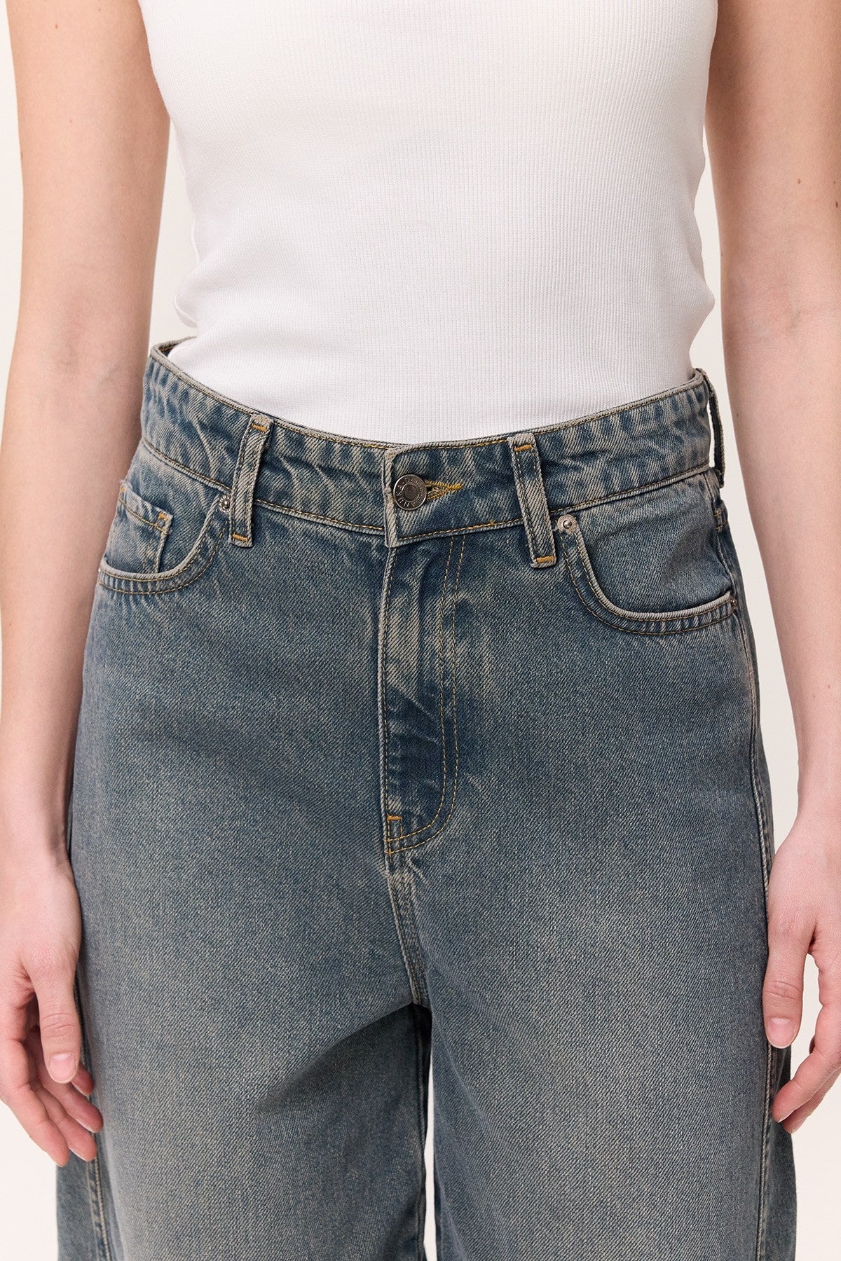 Loose baggy fit jeans gray blue