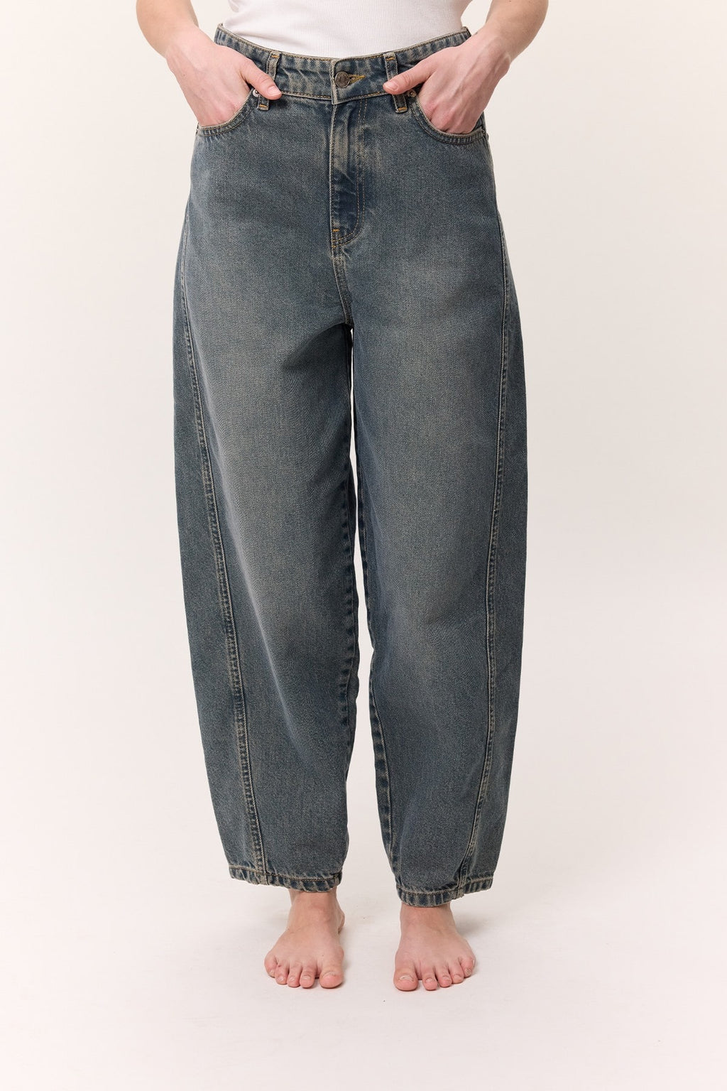 Baggy Fit Jeans Gray Blue