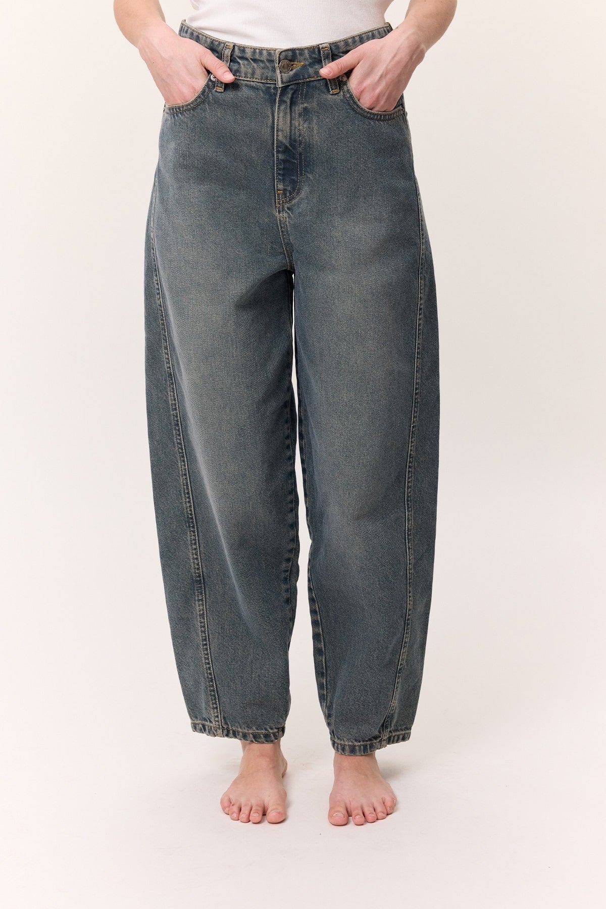 Baggy Fit Jeans Gray Blue