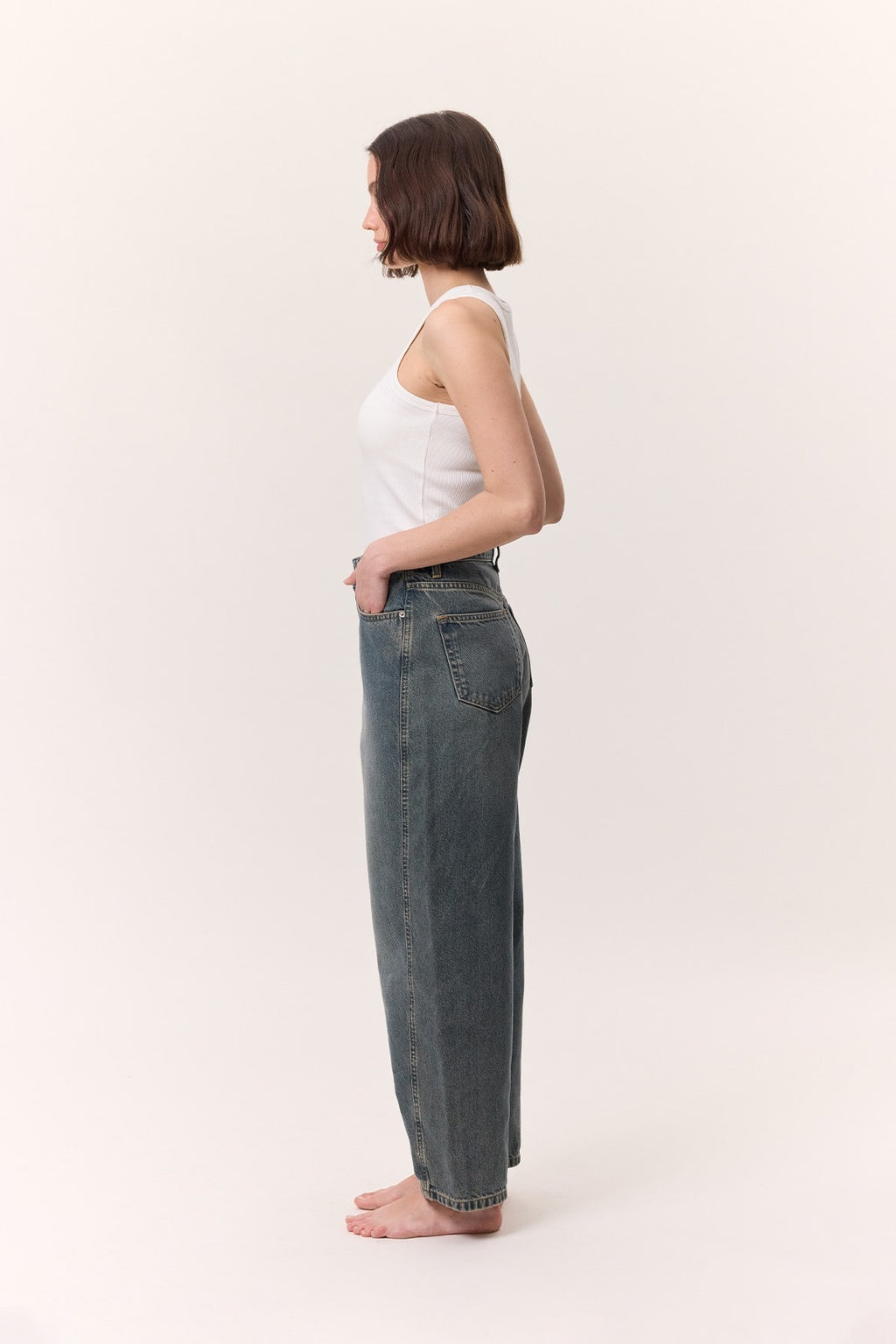 Baggy Fit Jeans Gray Blue