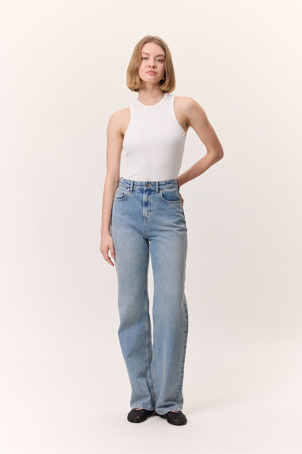 Straight Leg Jeans Blue