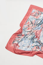 Patterned satin scarf sofia salmon