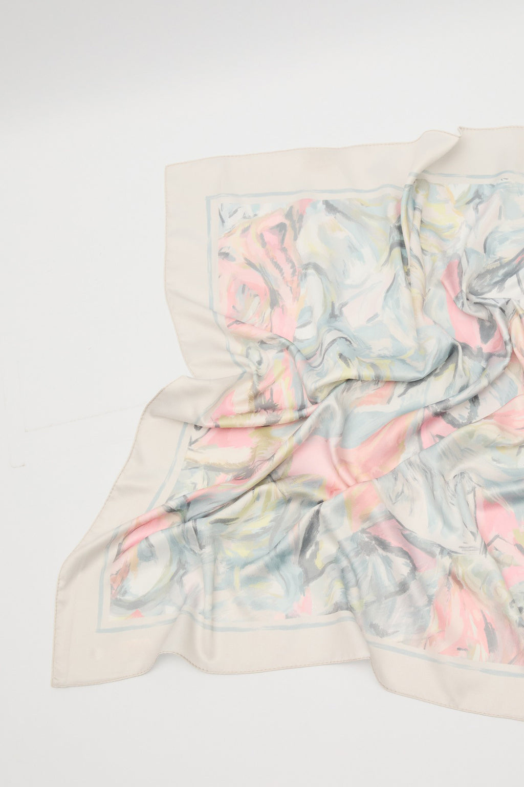 Patterned satin scarf sofia green