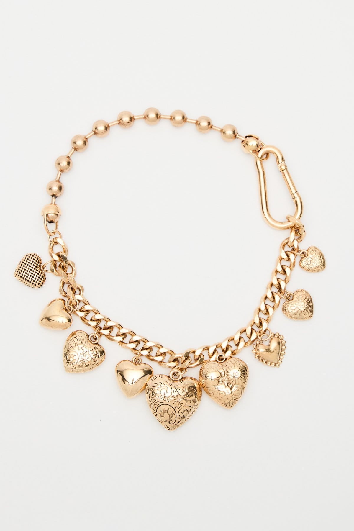 Heart Charm Necklace Gold