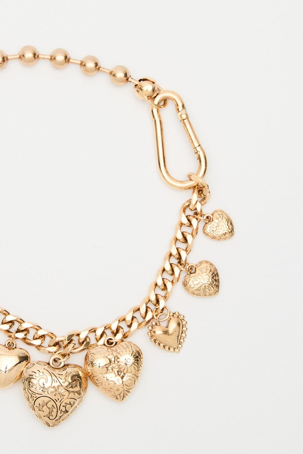 Heart Charm Necklace Gold
