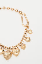 Heart Charm Necklace Gold