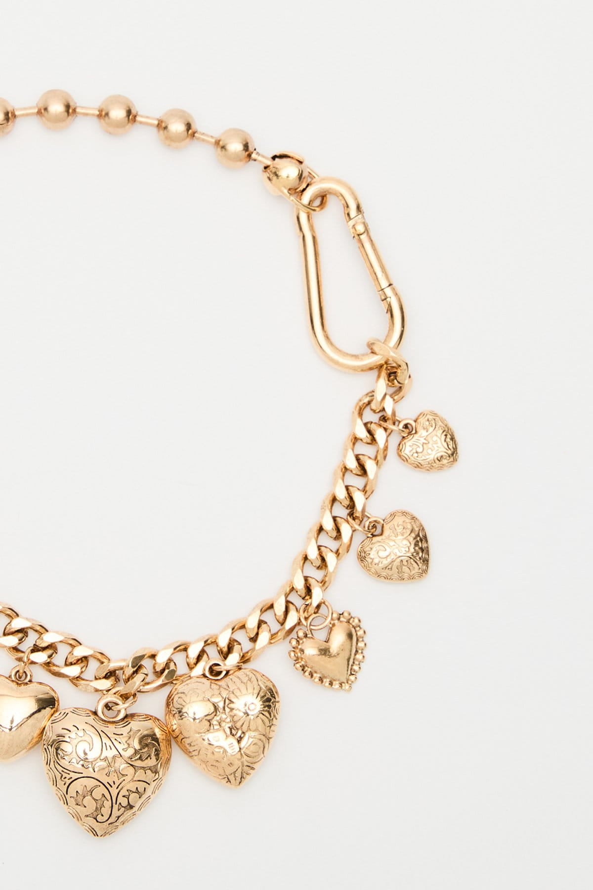 Heart Charm Necklace Gold
