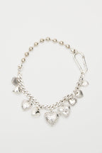 Heart Charm Necklace Silver