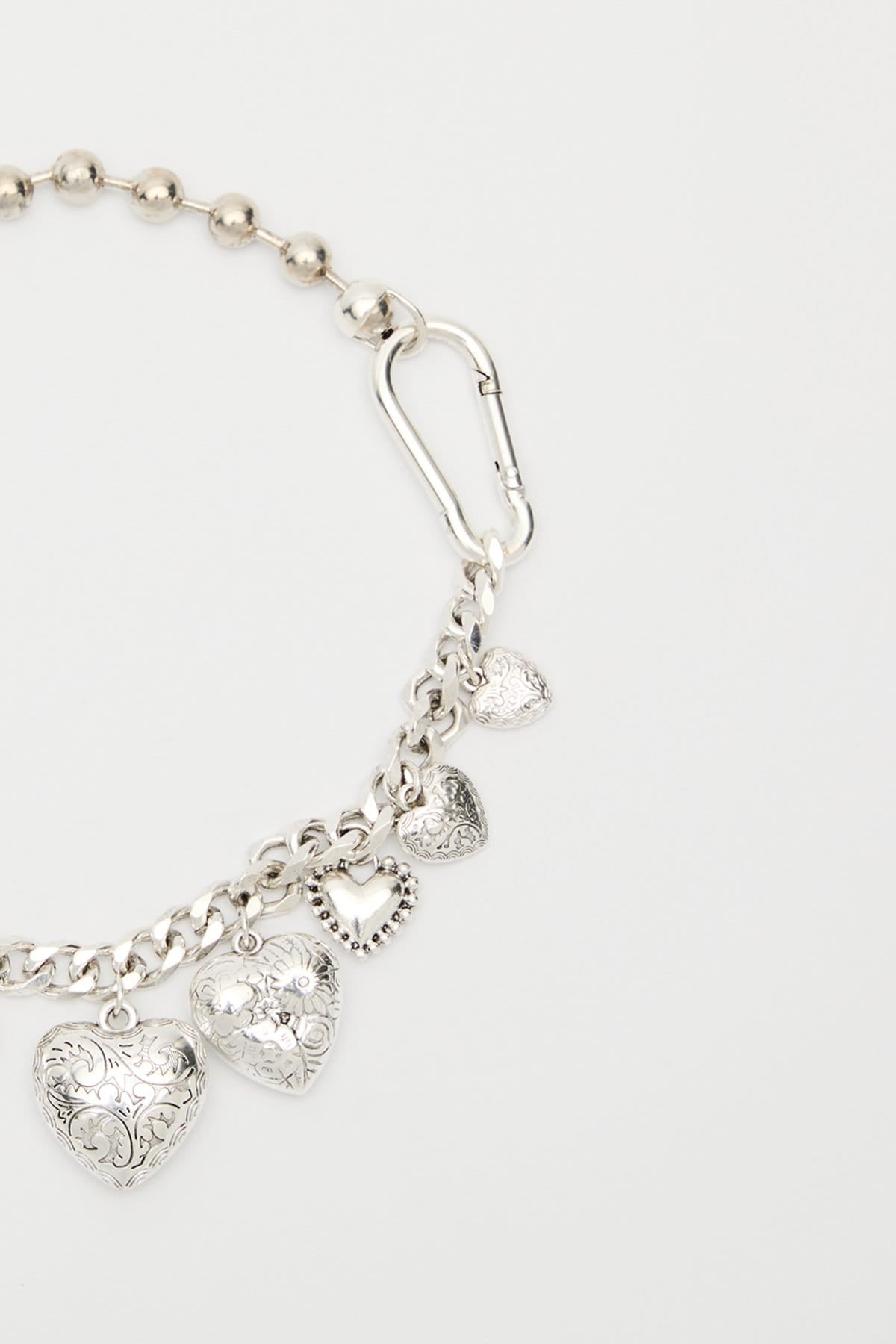Heart Charm Necklace Silver