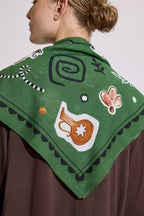 Patterned cotton scarf liberty green