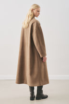 Soft cashmere scarf coat brown