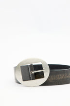 Large Oval Buckle Belt Black
