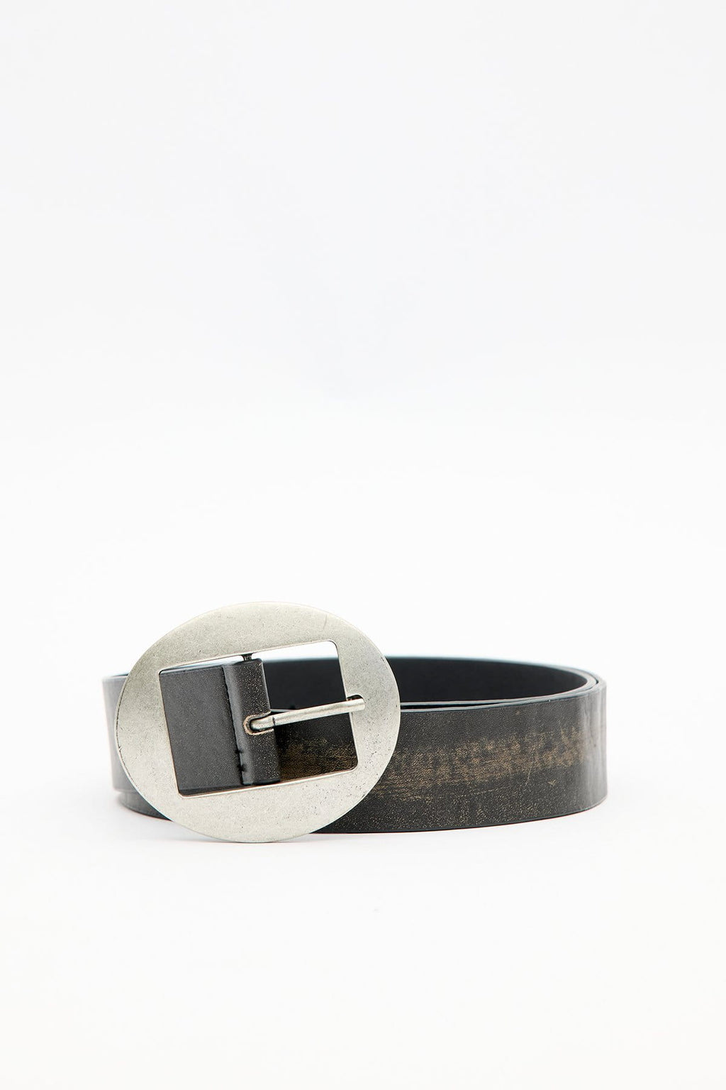 Large Oval Buckle Belt Black