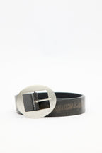 Large Oval Buckle Belt Black