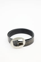 Large Oval Buckle Belt Black