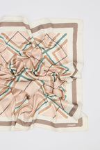 Patterned medium-length satin scarf leya