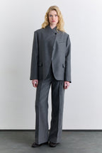 Grey high-neck blazer